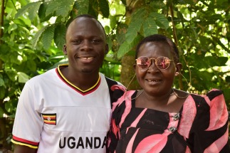 Mum Monica loved wearing my sunglasses! Here she is with son Bosco who has just finished his nursing training and is looking for a job.