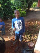 Nico was thrilled to get a new t-shirt and shorts donated by one of you lovely people!